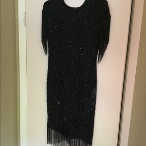 Destinee Sequin dress with beaded trim